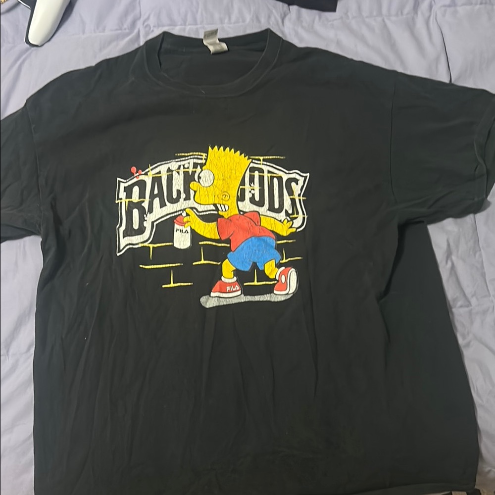 Black Graphic Bart Simpson/Backwoods T-Shirt